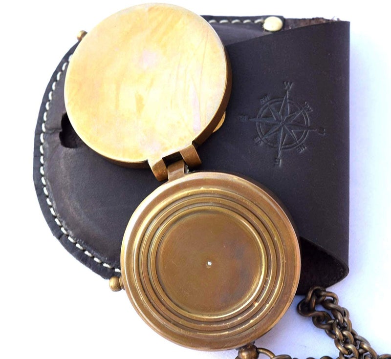 THOR INSTRUMENTS Thoreau's Go Confidently Quote Engraved Nautical Compass with Stamped Leather case, Camping, Boating, Gift Compasses Graduation Day Gifts Rustic Vintage Home Decor Gifts - Image 3